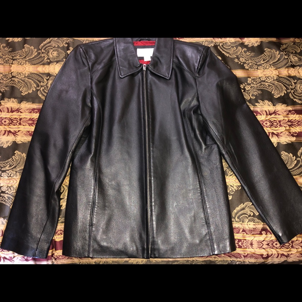 Black leather jacket